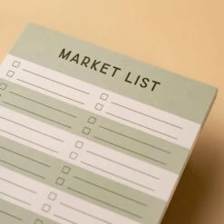 Premium Striped Market List Notepad for Organized Grocery Shopping -Laurel Mercantile Store Striped Market List Notepad 00004