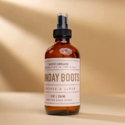 Leather and Linen Sunday Boots Room Spray - 8 oz Artisan Scented Mist -Laurel Mercantile Store Sunday Boots Room Spray 00003