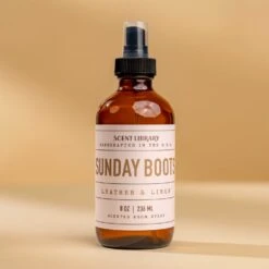 Leather and Linen Sunday Boots Room Spray - 8 oz Artisan Scented Mist -Laurel Mercantile Store Sunday Boots Room Spray 00004