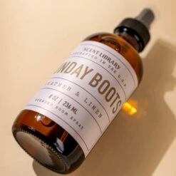 Leather and Linen Sunday Boots Room Spray - 8 oz Artisan Scented Mist -Laurel Mercantile Store Sunday Boots Room Spray 00007