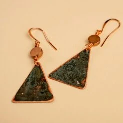 Upcycled Copper A-Frame Earrings: Handcrafted Historic Heritage Jewelry -Laurel Mercantile Store The A Frame Earrings 00005