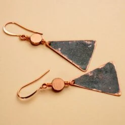 Upcycled Copper A-Frame Earrings: Handcrafted Historic Heritage Jewelry -Laurel Mercantile Store The A Frame Earrings 00012