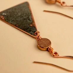 Upcycled Copper A-Frame Earrings: Handcrafted Historic Heritage Jewelry -Laurel Mercantile Store The A Frame Earrings 00014