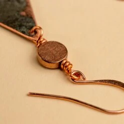 Upcycled Copper A-Frame Earrings: Handcrafted Historic Heritage Jewelry -Laurel Mercantile Store The A Frame Earrings 00015
