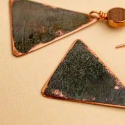 Upcycled Copper A-Frame Earrings: Handcrafted Historic Heritage Jewelry -Laurel Mercantile Store The A Frame Earrings 00018