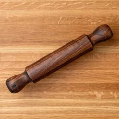 Mini Traditional Wooden Rolling Pin with Handles 22 Mini Traditional Wooden Rolling Pin with Handles -Laurel Mercantile Store Traditional Mini Rolling Pin Walnut 00001