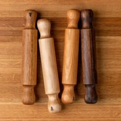 Mini Traditional Wooden Rolling Pin with Handles