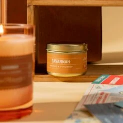 Savannah Refreshing Orange & Cucumber Scented Candle - 5 oz 7 Savannah Refreshing Orange & Cucumber Scented Candle - 5 oz -Laurel Mercantile Store Travel Savannah 5 ounce candle 00001