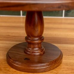 Scotsman Co. Solid Walnut Cake Stand - Handcrafted Heirloom Quality -Laurel Mercantile Store Walnut Cake Stand 00005