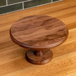 Scotsman Co. Solid Walnut Cake Stand - Handcrafted Heirloom Quality -Laurel Mercantile Store Walnut Cake Stand 00007