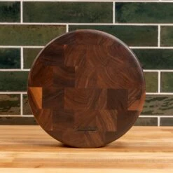 Scotsman Walnut End Grain Round Butcher Block 13 Scotsman Walnut End Grain Round Butcher Block -Laurel Mercantile Store Walnut End Grain Round Butcher Block 00006