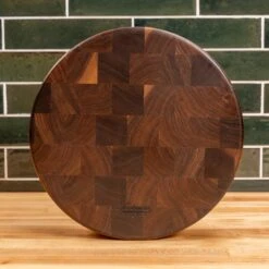 Scotsman Walnut End Grain Round Butcher Block 16 Scotsman Walnut End Grain Round Butcher Block -Laurel Mercantile Store Walnut End Grain Round Butcher Block 00013