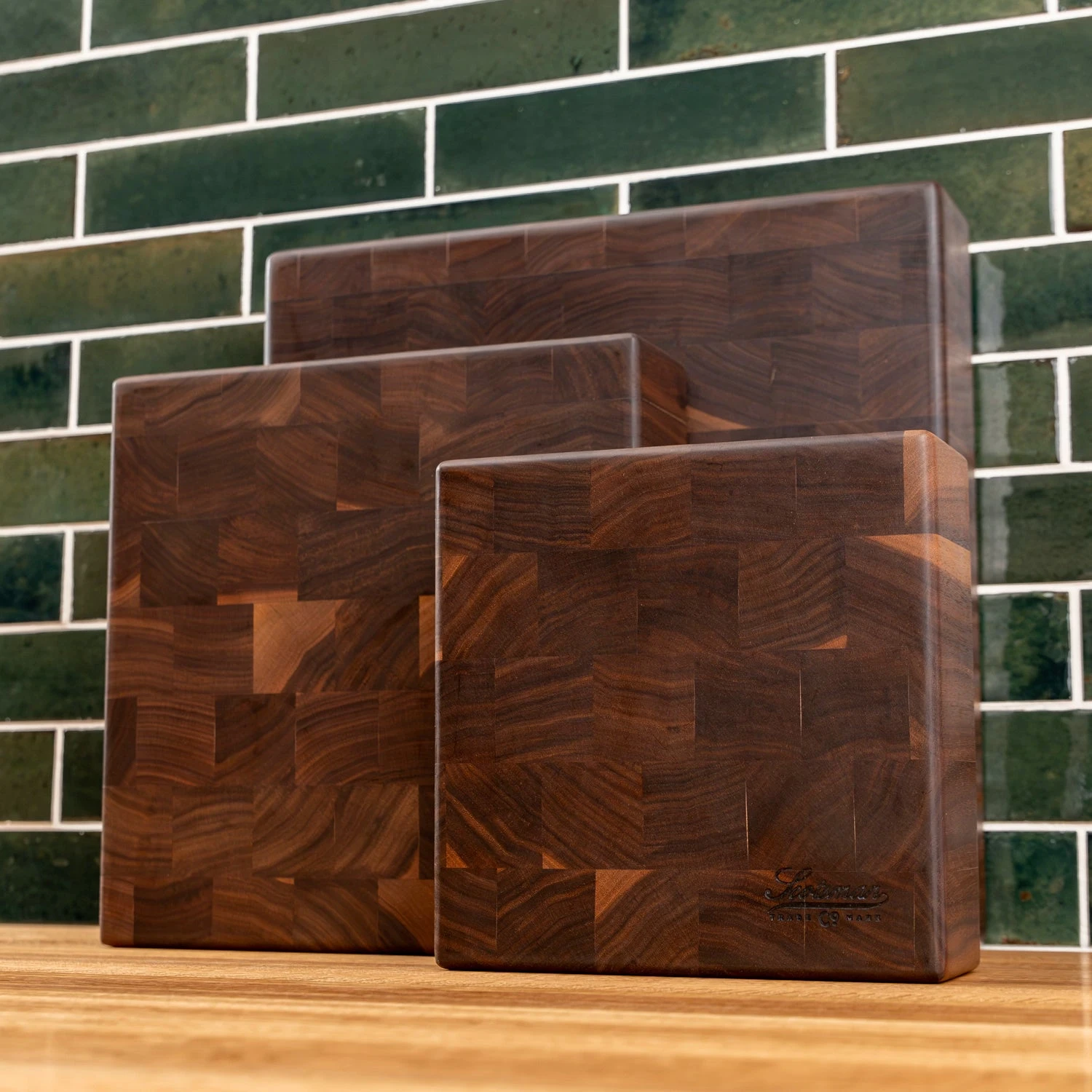 Walnut End Grain Square Butcher Block 4 Walnut End Grain Square Butcher Block - Image 2