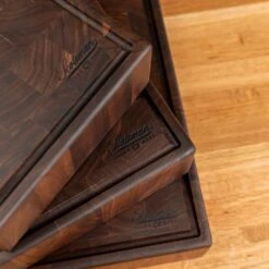 Walnut End Grain Square Butcher Block with Juice Groove -Laurel Mercantile Store Walnut End Grain Square Butcher Block with Juice Groove 00001
