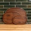 Walnut Oval Serving Board With Juice Groove -Laurel Mercantile Store Walnut Oval Serving Board with Juice Groove 00025