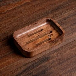 Scotsman Walnut Wood Soap Dish -Laurel Mercantile Store Walnut Soap Dish00001