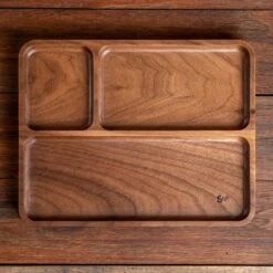 Walnut Wooden Valet 24 Walnut Wooden Valet -Laurel Mercantile Store Walnut Valet Three Compartment 00004