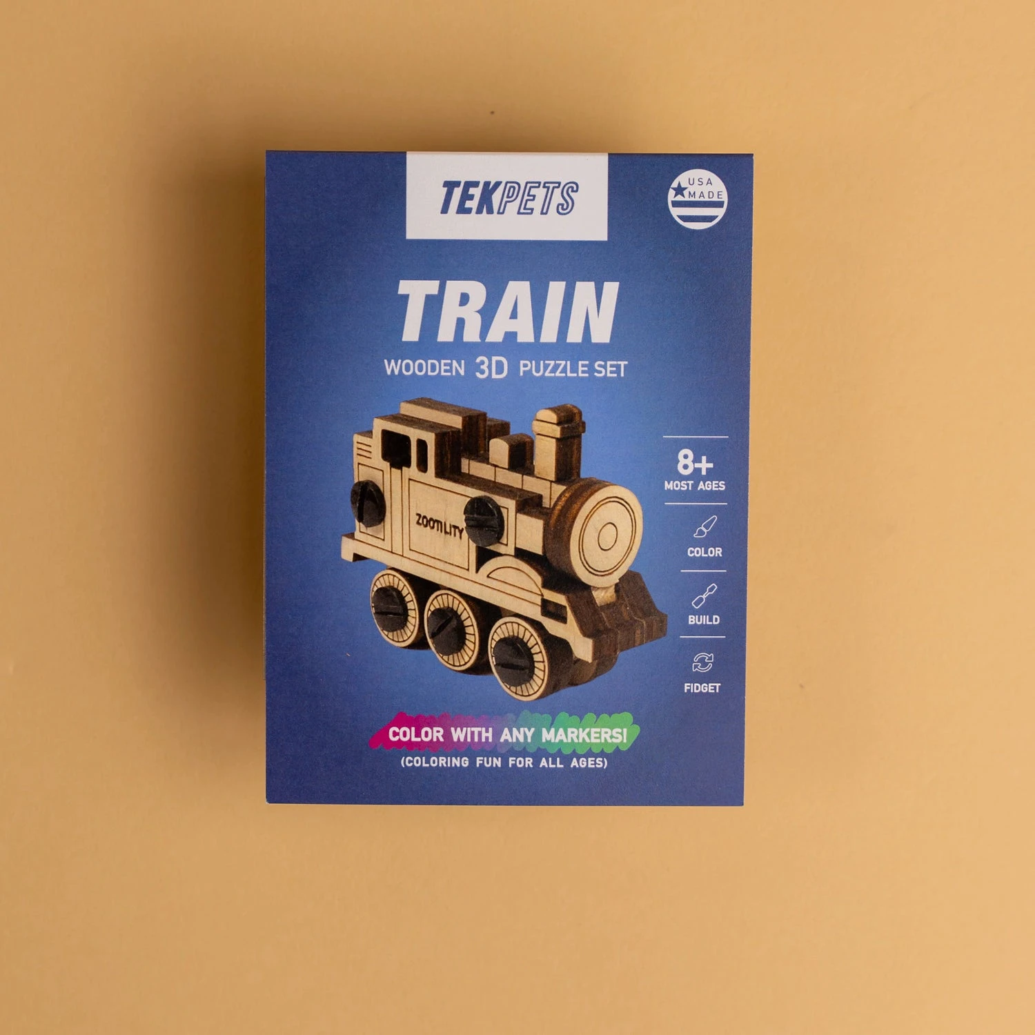 Interactive 3D Wooden Train Puzzle - Customizable STEM Model Kit 5 Interactive 3D Wooden Train Puzzle - Customizable STEM Model Kit - Image 3