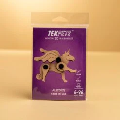 3D Wooden Unicorn Puzzle Kit - DIY Movable Art & Craft Project