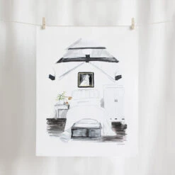 Bedroom Watercolor (11" X 14")