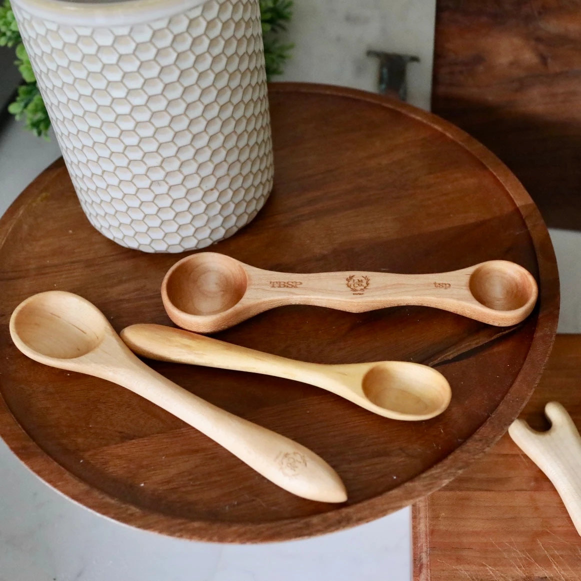 Handcrafted Solid Maple Wooden Measuring Spoon - 7.25 Inch 7 Handcrafted Solid Maple Wooden Measuring Spoon - 7.25 Inch - Image 5
